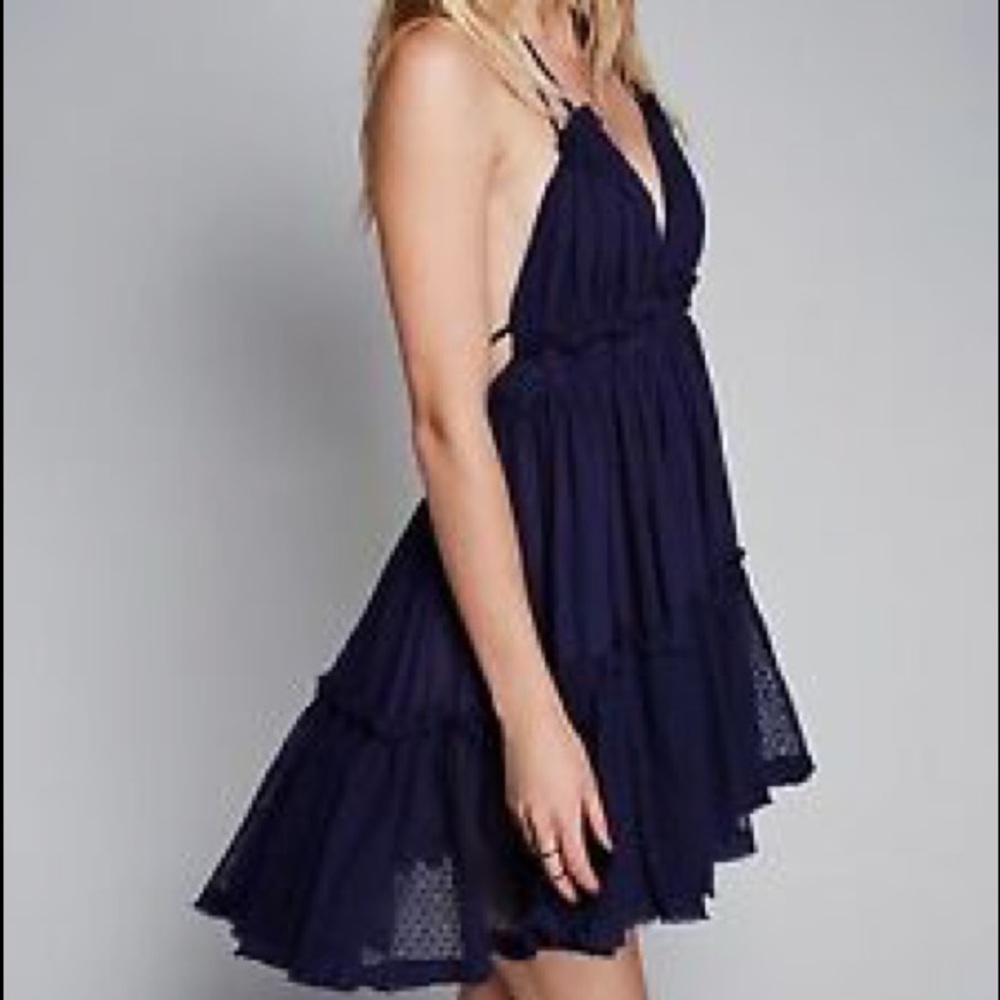 Free People 100 Degrees Navy dress